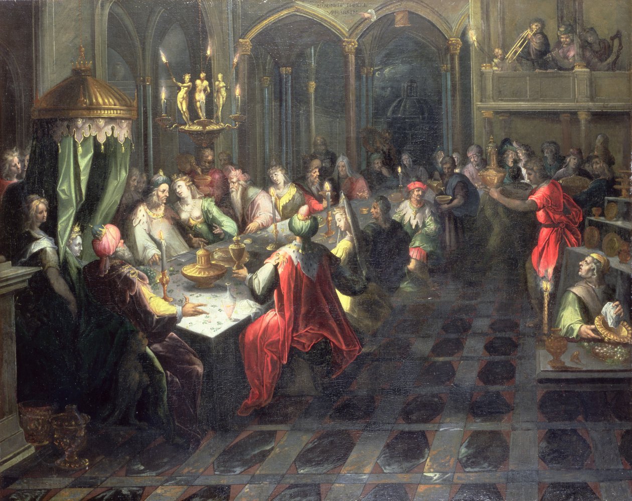 Belshazzars盛宴，c.1600 作者 扬·哈曼斯（Jan Harmensz）。妈妈