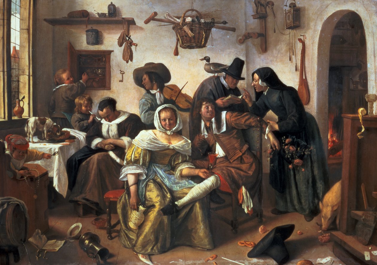 “提防奢侈品”，约1663年 作者 扬·哈维克斯（Jan Havicksz）。斯汀