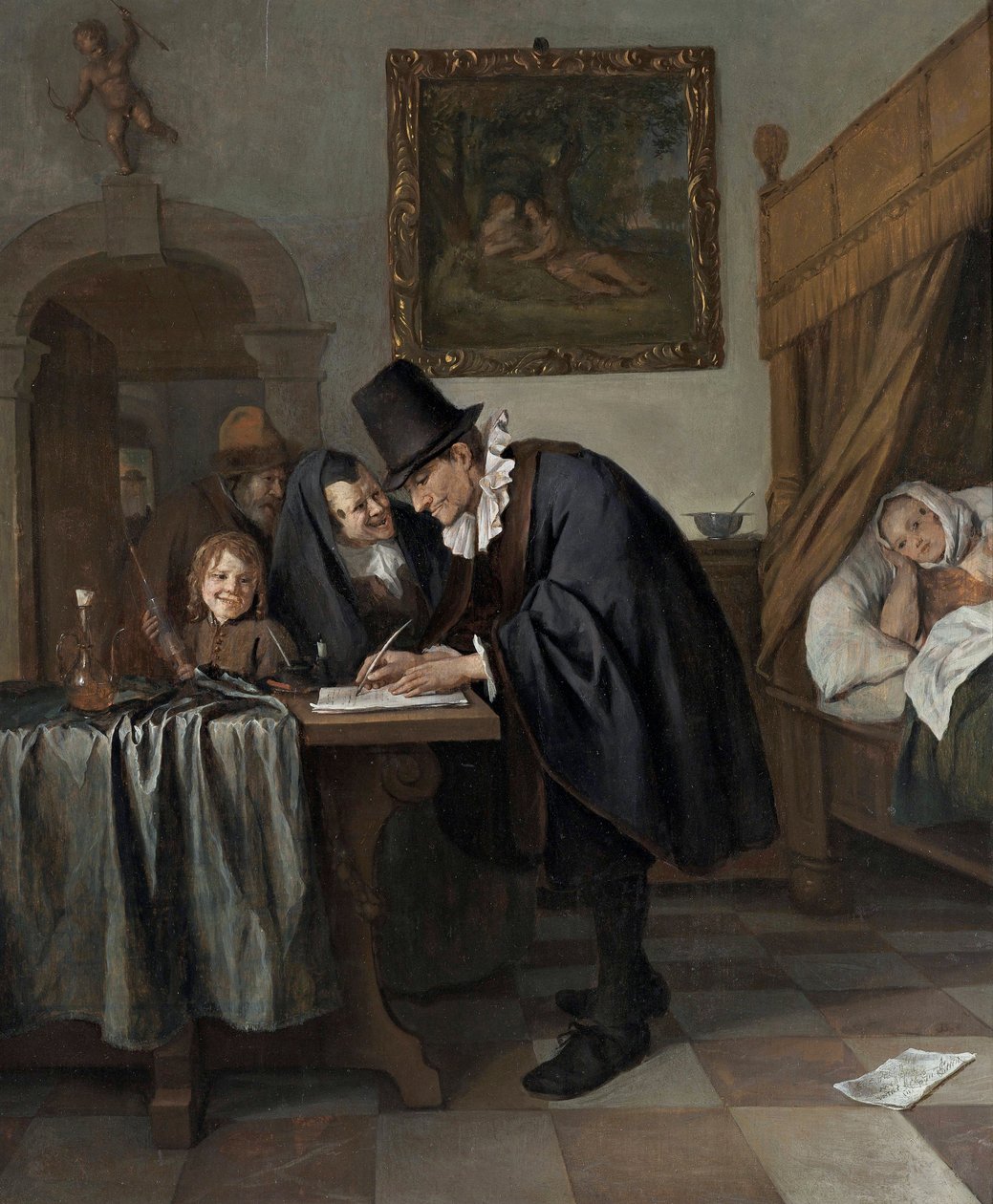 医生出诊》，约 1665 年（木板油画 作者 扬·哈维克斯（Jan Havicksz）。斯汀