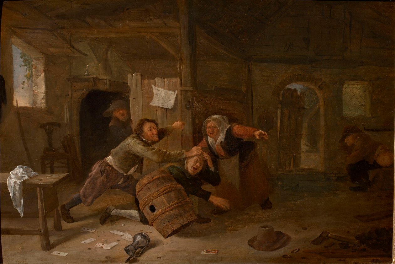 1678年之前，战斗的农民。 作者 扬·哈维克斯·斯汀