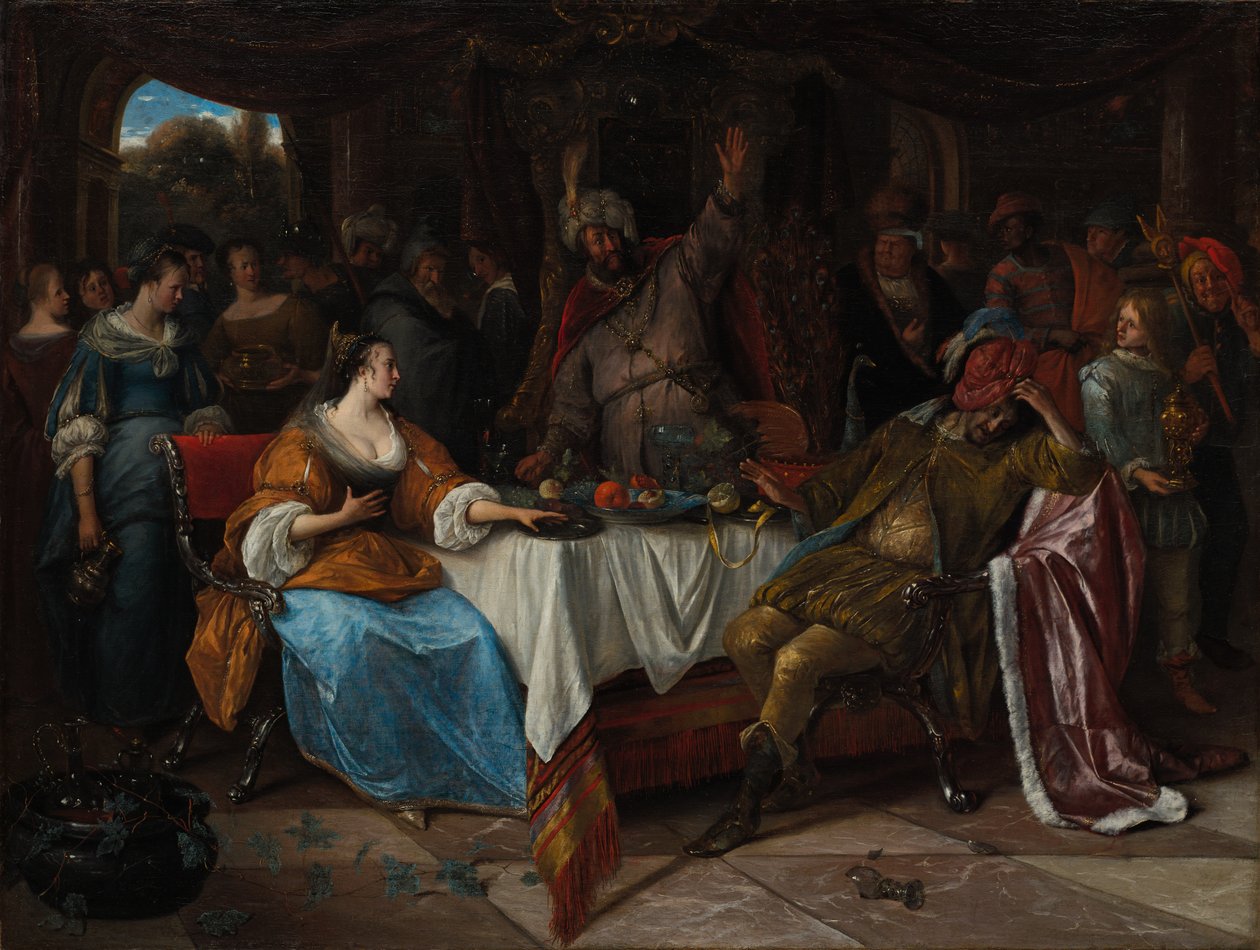 Esther，Ahasuerus和Haman，c。 1668。 作者 扬·哈维克斯佐恩·斯汀