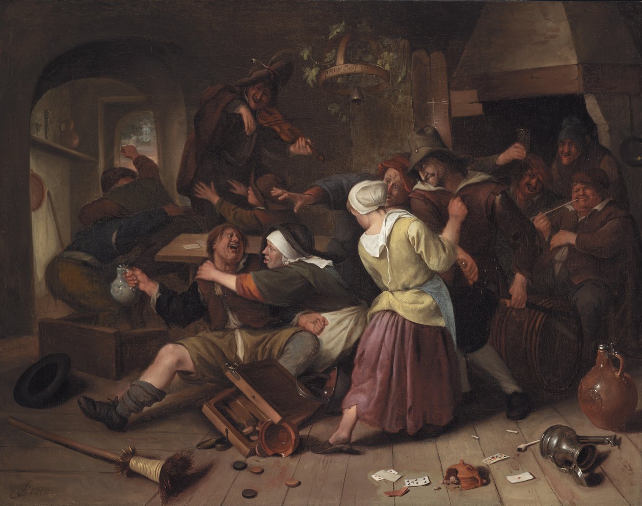 Gamblers Quarreling，c.1665 作者 扬·哈维克斯佐恩·斯汀