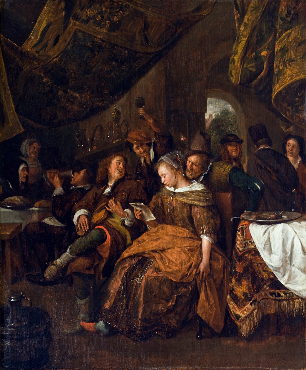 Merry Company，c.1667-69（橡木油面板） 作者 扬·哈维克斯佐恩·斯汀