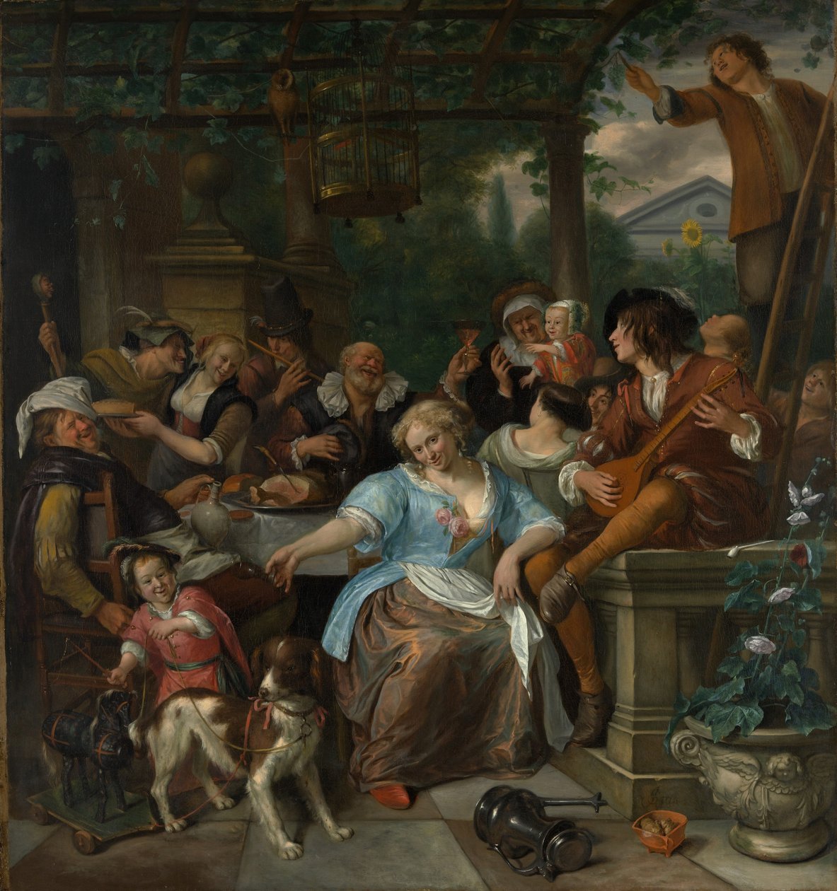 露台上的Merry Company，c.1673-5 作者 扬·哈维克斯佐恩·斯汀