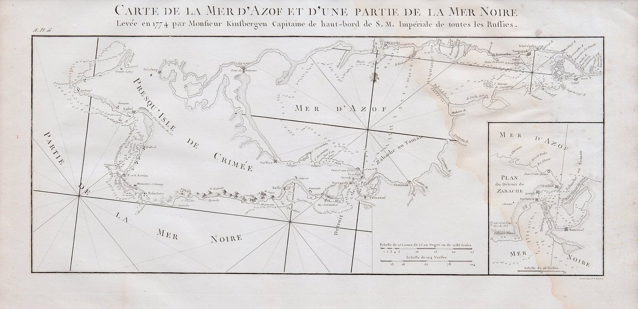 克里米亚和亚速海地图，1774年 作者 扬·亨德里克·范·金斯伯根