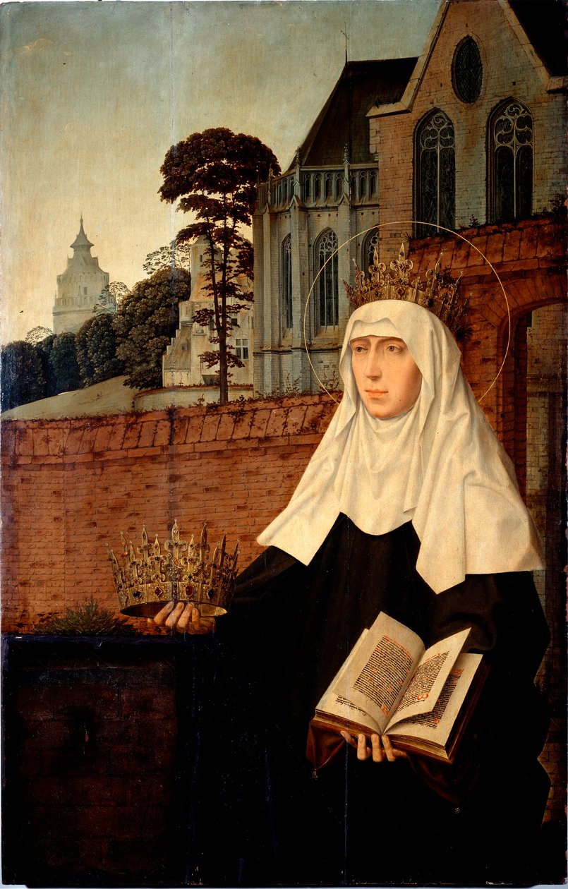 Saint Elizabeth of Portugal known as Saint Isabella of Aragon (1271-1336) Detail. Painting on wood by Jan Provost (ca. 1465-1529) Dim. 140x90 cm Genes, Galleria di Palazzo Bianco 作者 扬二世教务长