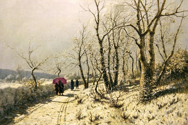 冬天的雪天，路上的人物（布面油画） 作者 扬·雅各布·洛德维克的《十个凯特》