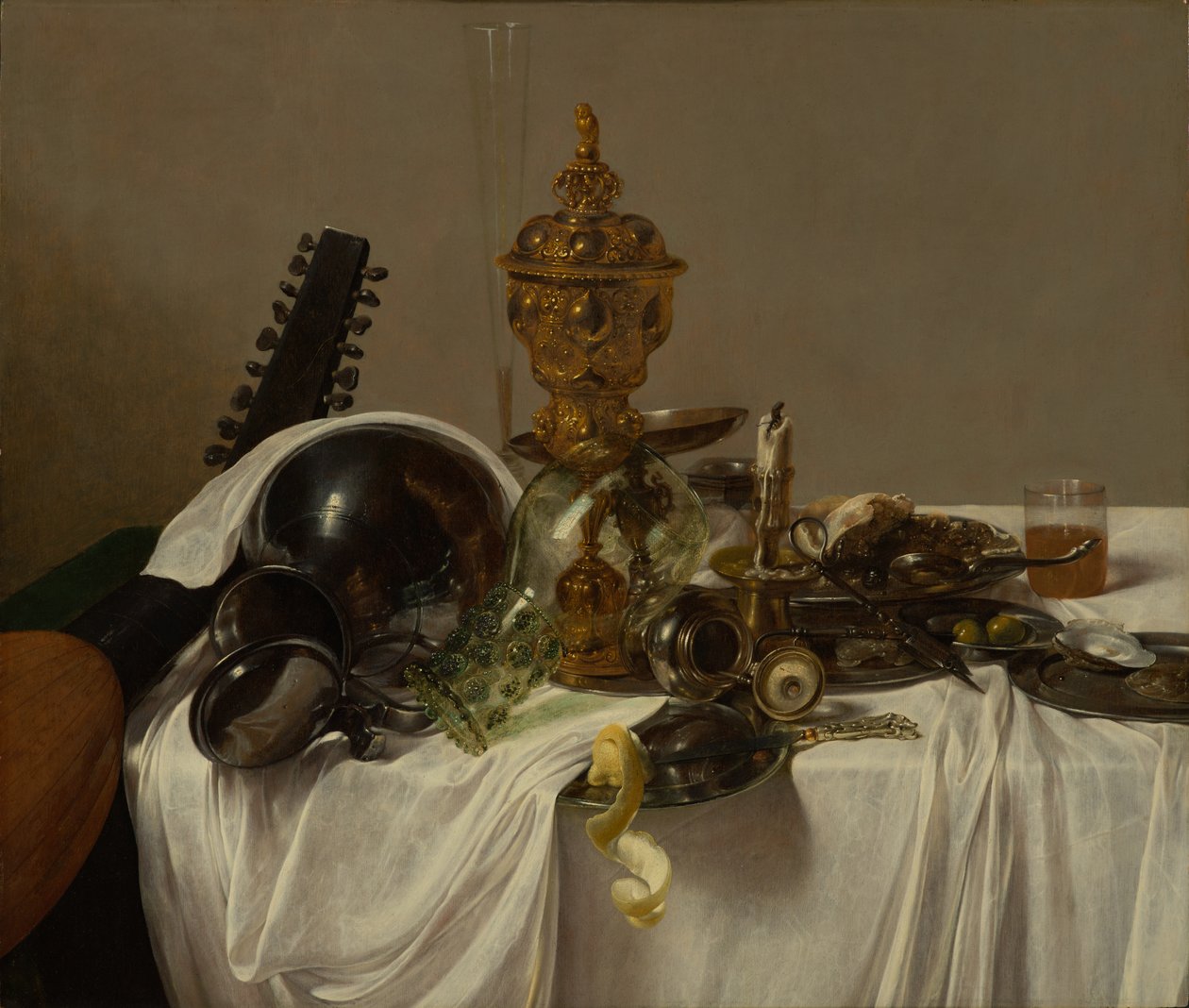 宴会用品，c.1635（油在支架面板上） 作者 Jan Jansz。 uyl