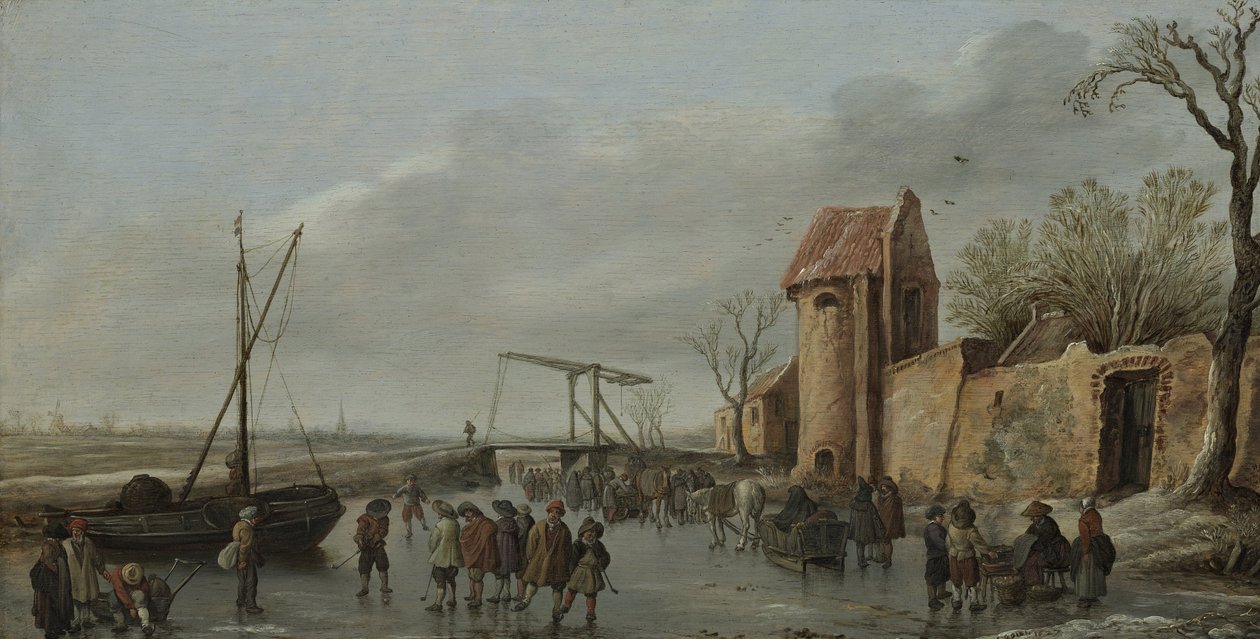冰上的风景，1627年 作者 Jan Josefsz Goyen van