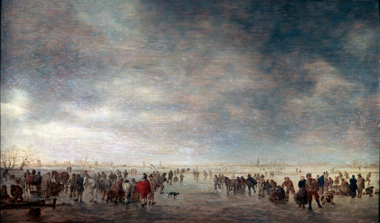 溜冰者，1641年。 作者 扬·约瑟夫斯·范·高恩