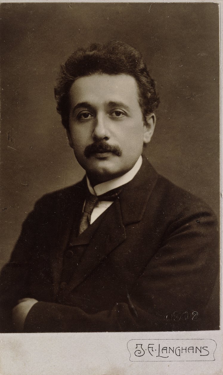 1912年在布拉格拍摄的爱因斯坦（Albert Einstein）点菜肖像 作者 扬·朗汉斯