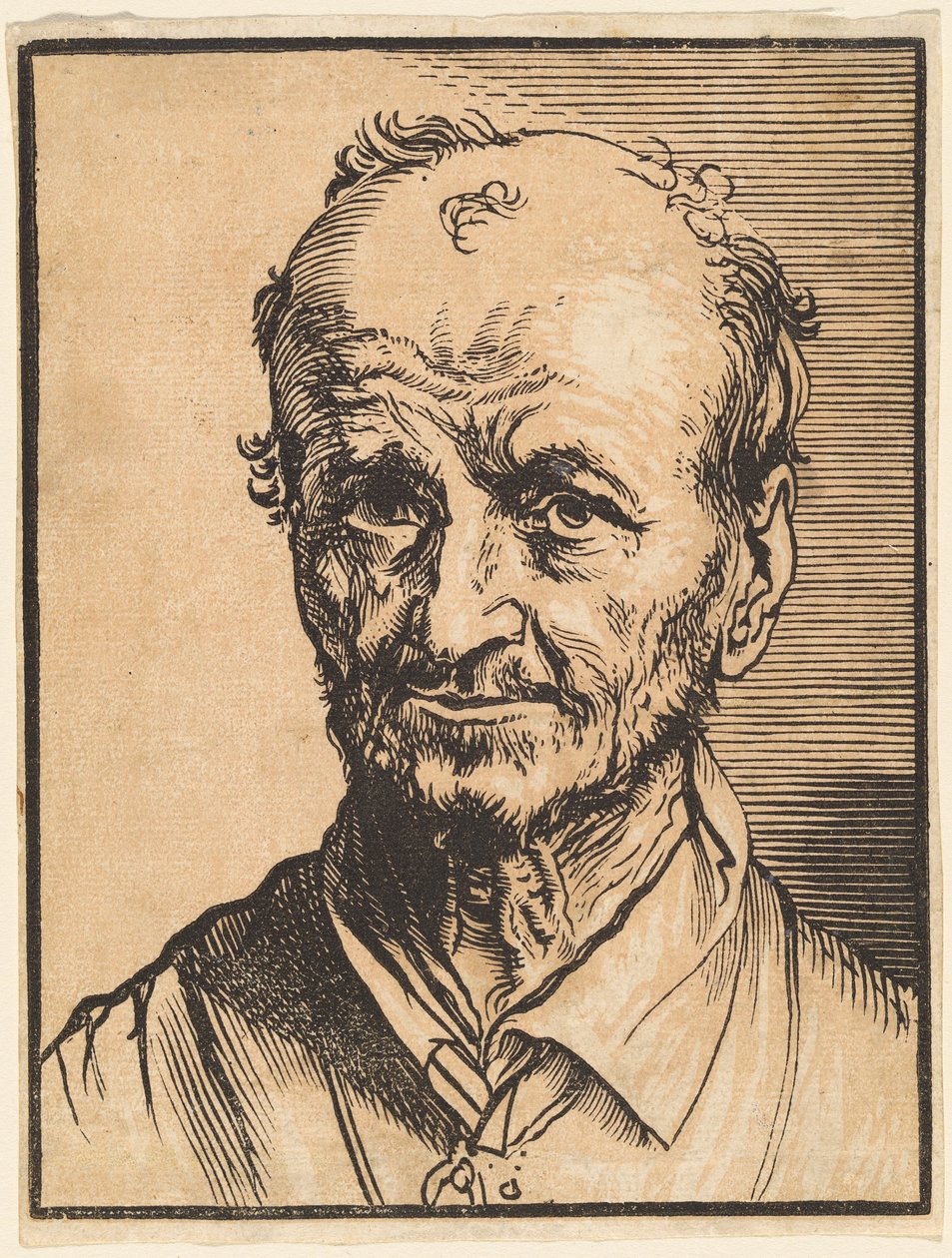 秃顶男子半身像 作者 扬·利文斯（Jan Lievens）