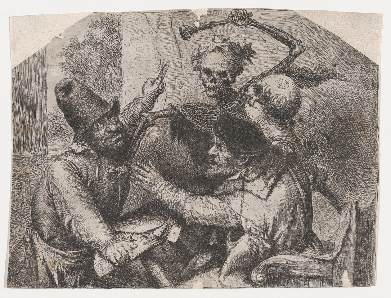 死亡和玩牌者，1620-74。 作者 扬·利文斯（Jan Lievens）