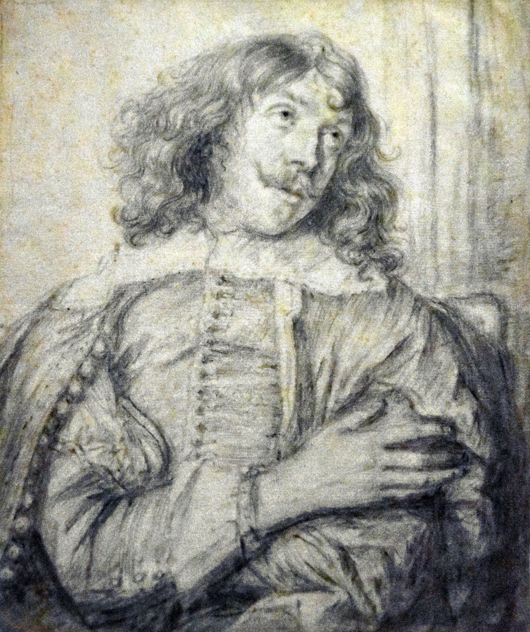 扬-利文斯（1607-1674）阿德里安-布鲁韦尔肖像（约1640年 纸上粉笔画） MOU Oudenaarde 13-12-2018 作者 扬·利文斯（Jan Lievens）