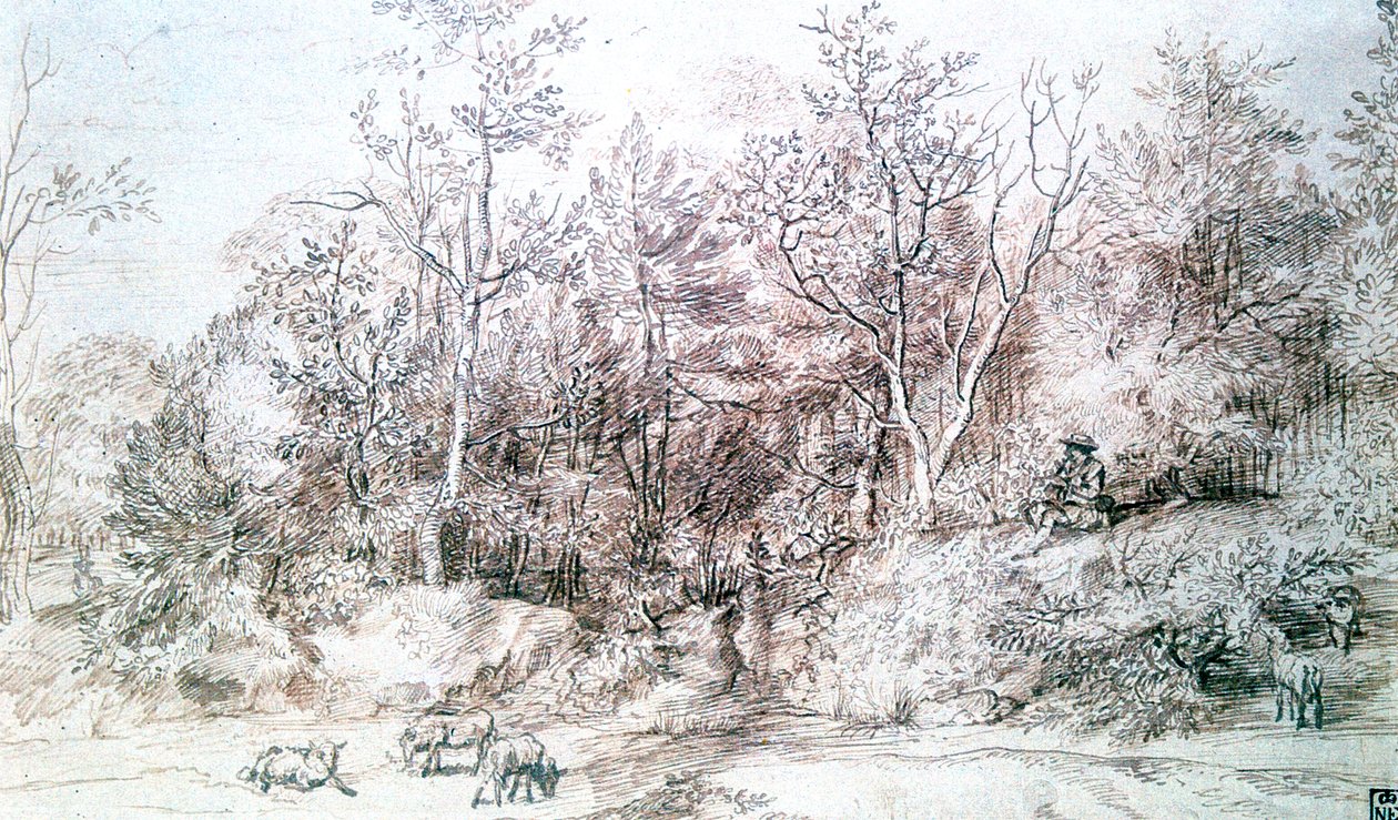 与演奏长笛的人共处风景，c1627-1674 作者 扬·利文斯（Jan Lievens）