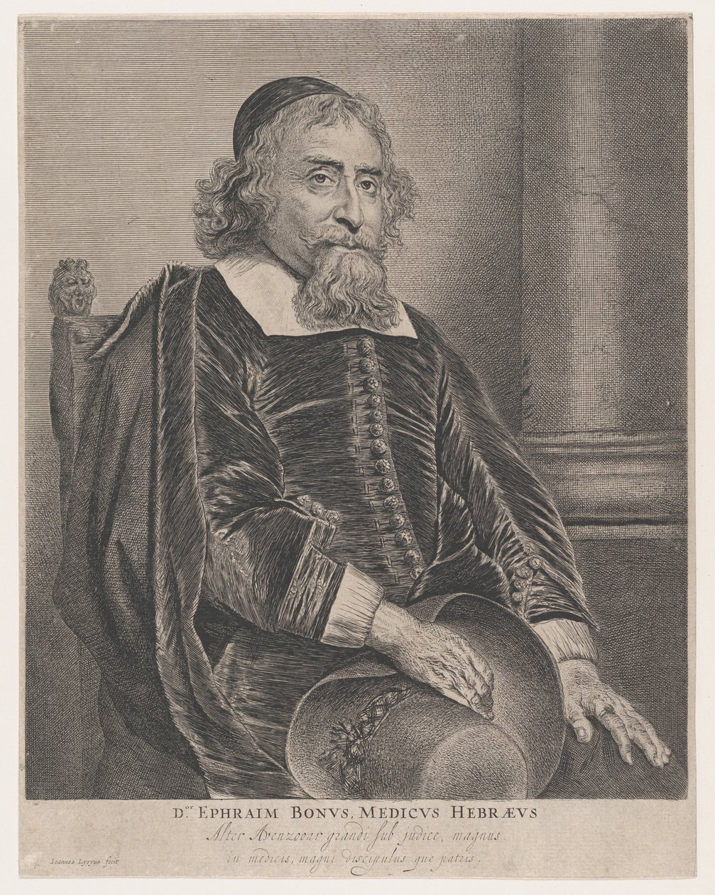 Ephraim Bonus的画像，医生，17世纪。 作者 扬·利文斯（Jan Lievens）