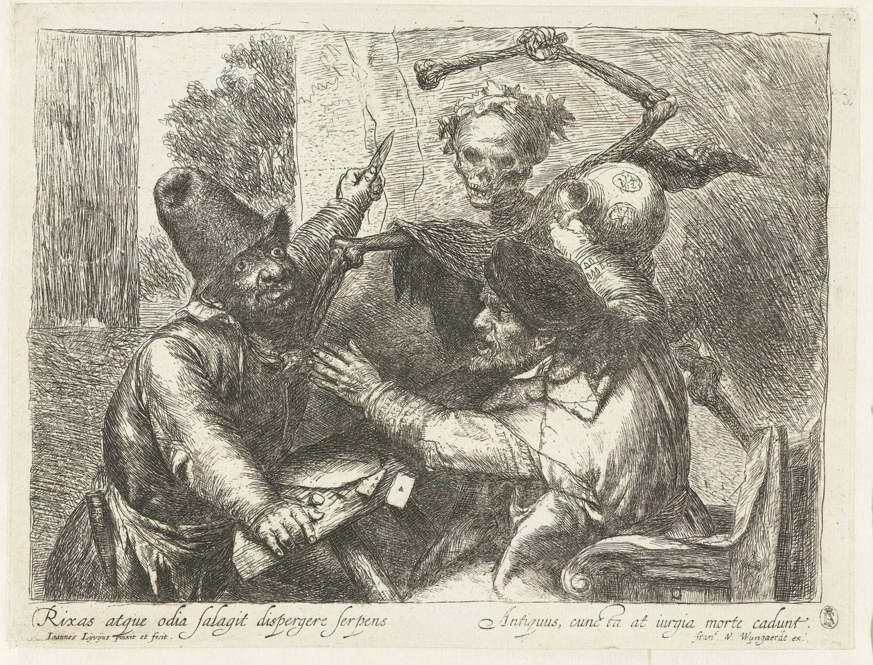 竞争牌手和死神 作者 扬·利文斯（Jan Lievens）