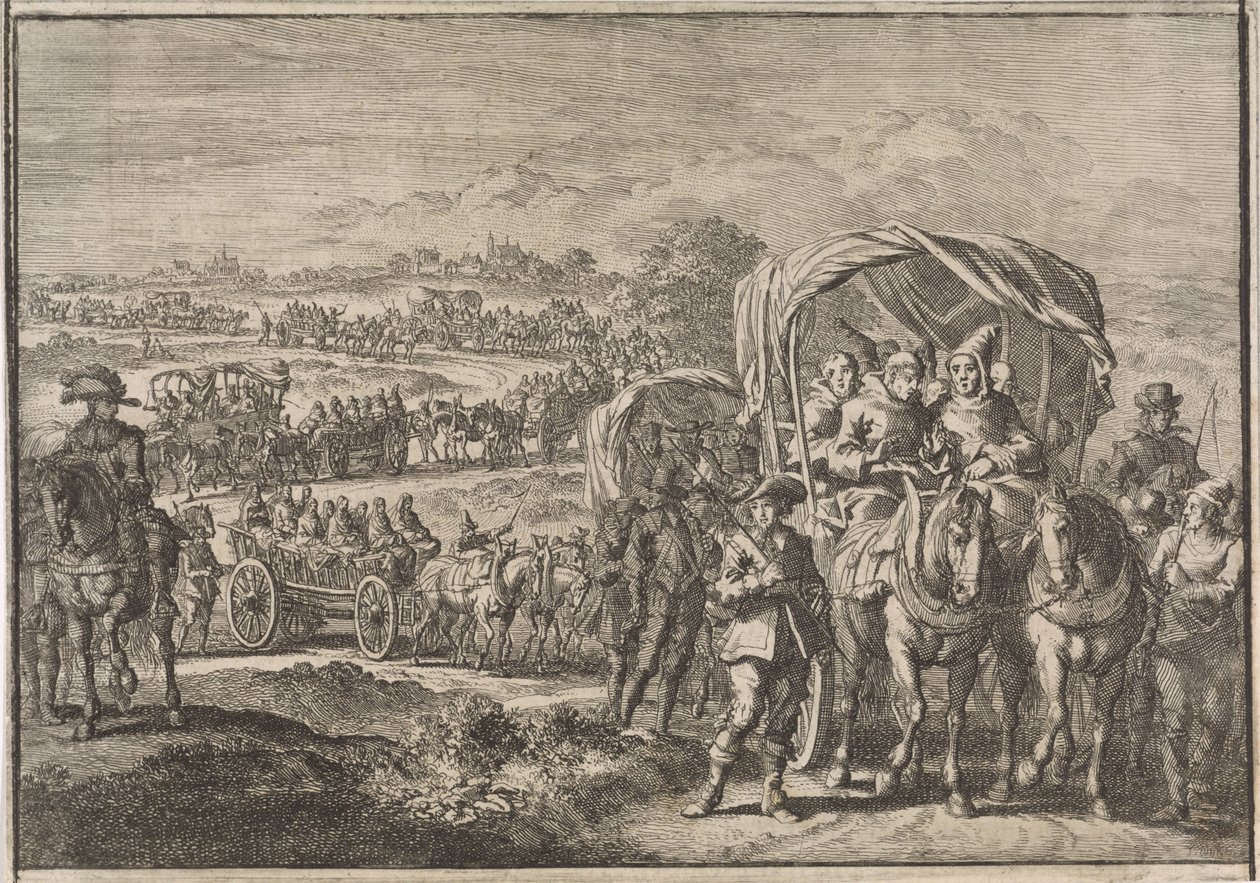 北布拉班特的僧侣逃往安特卫普，1637 年 作者 Jan Luyken（归因于）