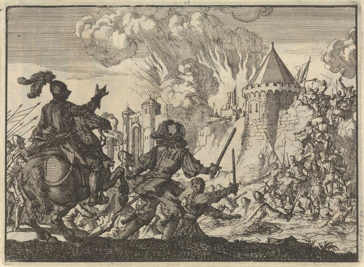 Hollandse troepen bestormen de muur van Tienen, 1635 作者 扬·路肯（Jan Luyken）