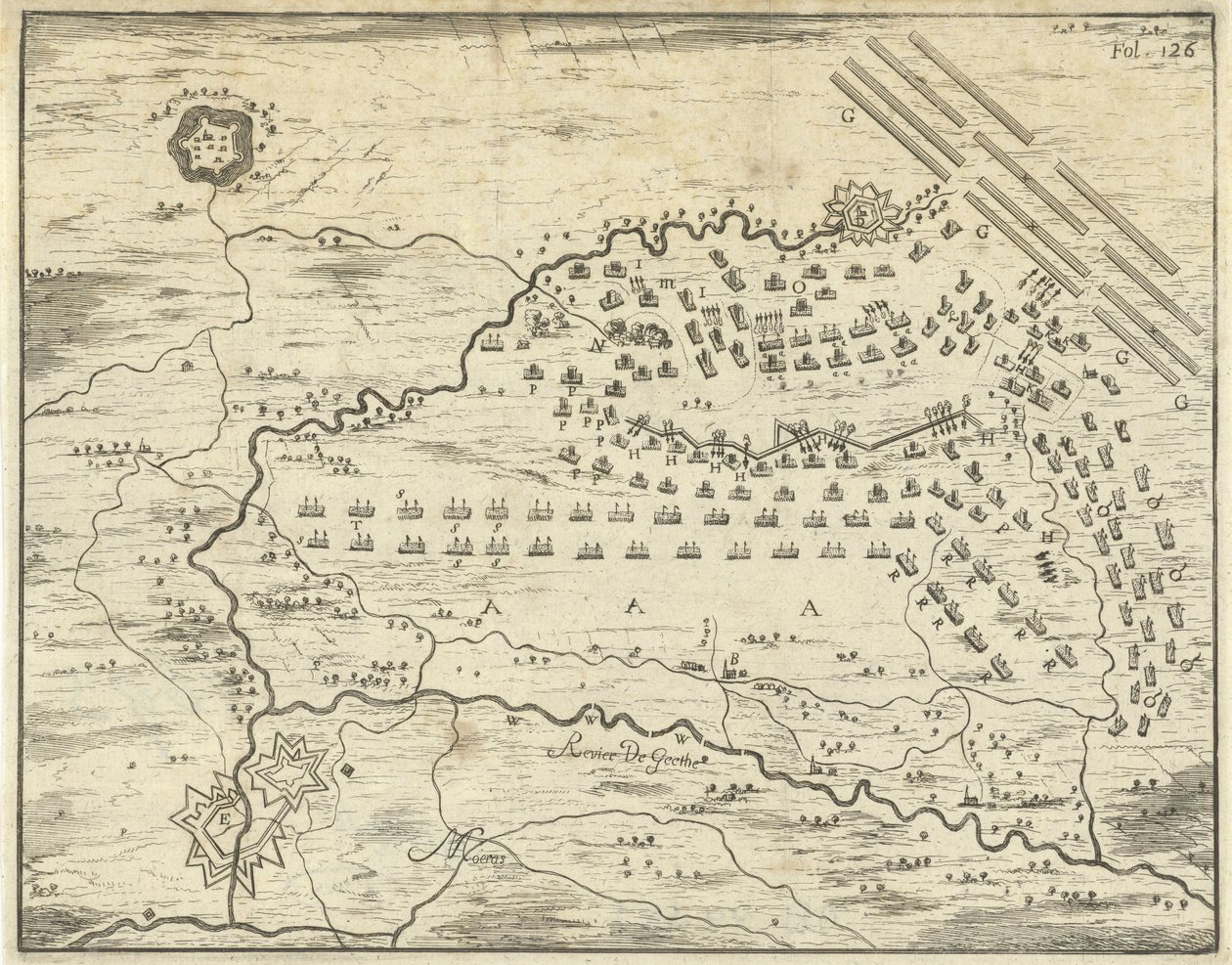 兰登战役地图 作者 扬·路肯（Jan Luyken）
