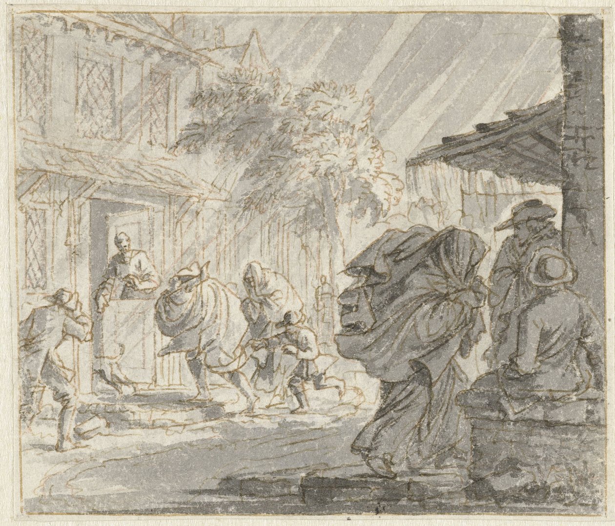大风大雨中的街景 作者 扬·路肯（Jan Luyken）