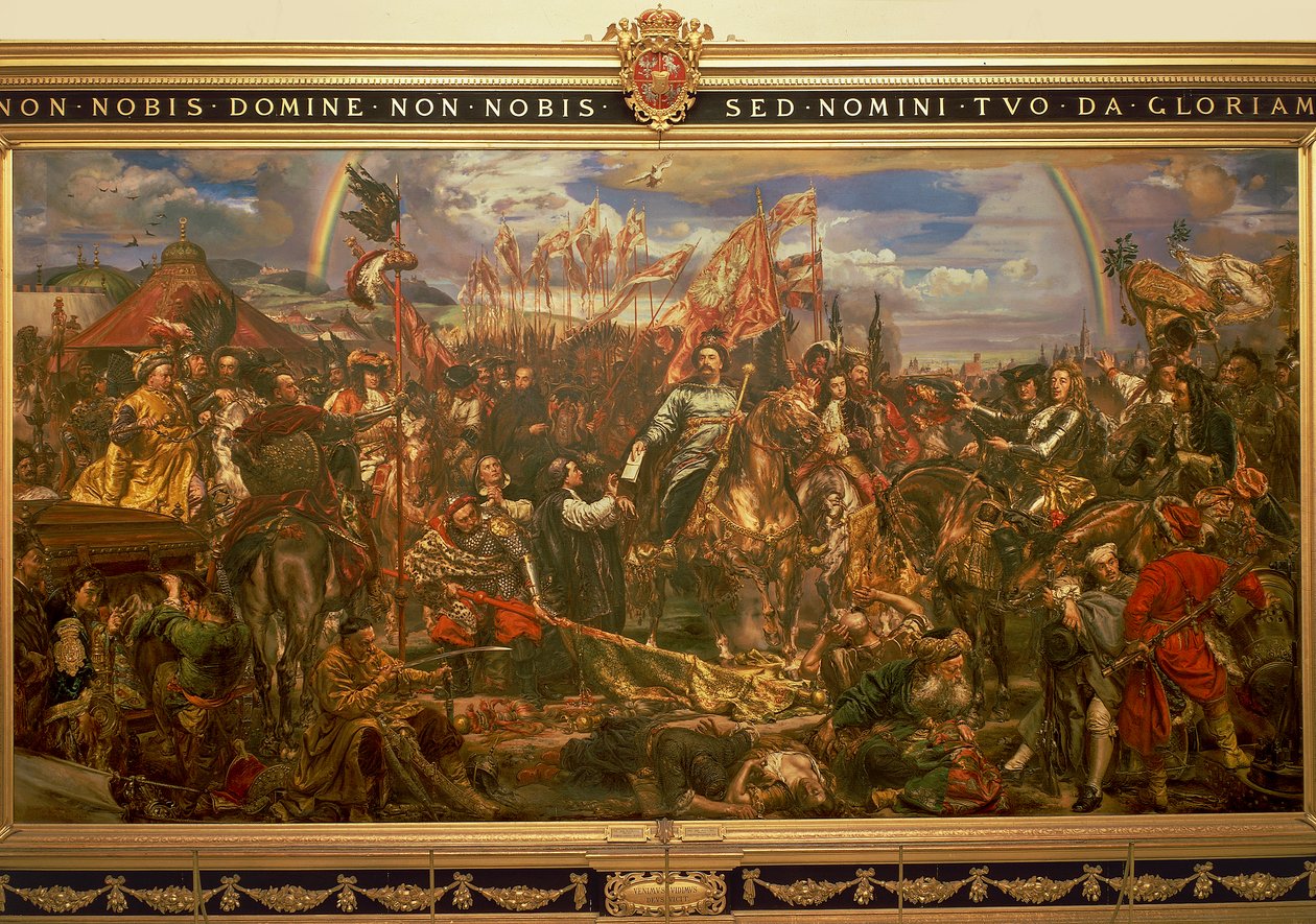 扬-马特伊科或扬-马特伊科（1838-1893 年）的绘画，描绘扬三世-索比安斯基解放维也纳并向教皇发出胜利的信息 作者 扬·马特伊科