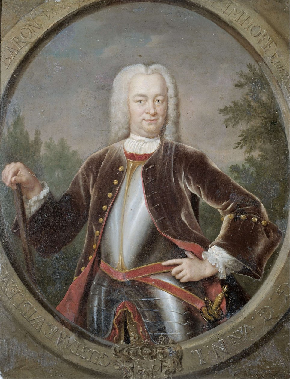 荷兰文：Gustaaf Willem baron van Imhoff (1705-50)。荷兰东印度公司总督（1743-50 年）古斯塔夫-威廉男爵-范-伊姆霍夫肖像 作者 扬·莫里茨·昆克哈德