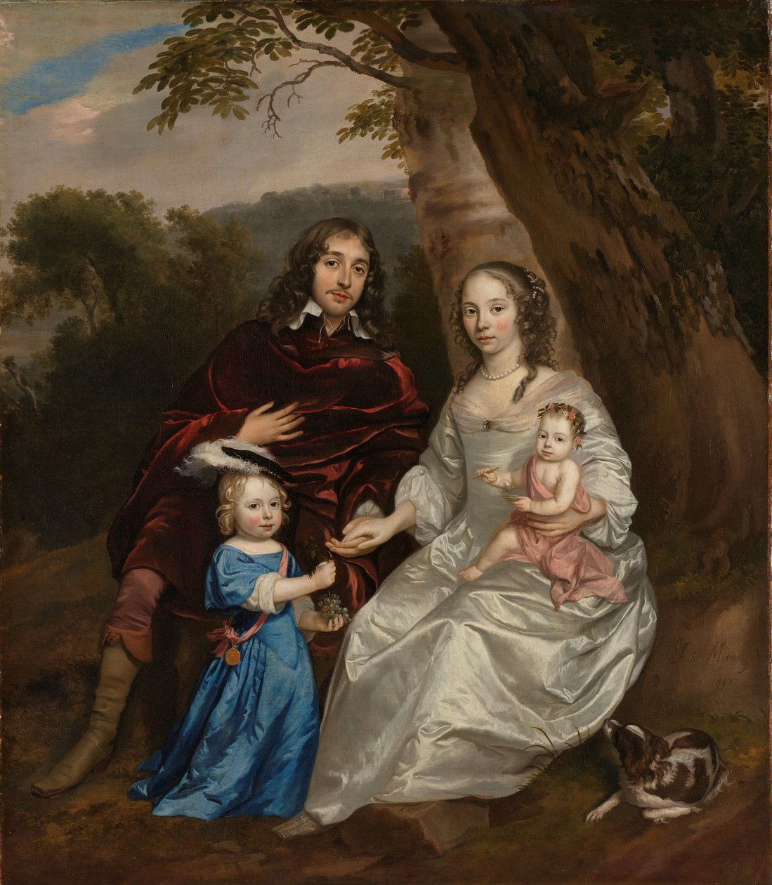 Govert van Slingelandt（1623-90 年），杜贝尔丹的领主。与第一任妻子克里斯蒂娜-凡-贝弗伦和他们的两个儿子 作者 扬·米滕斯