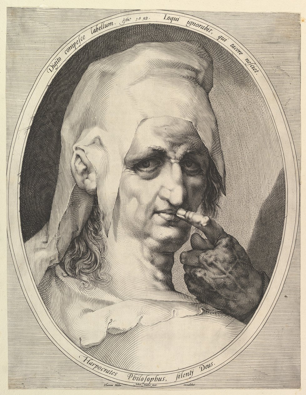 Harpocrates，哲学家，约1611年。 作者 简·穆勒