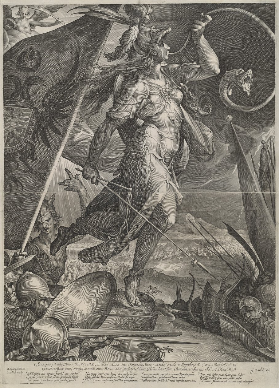 贝罗纳带领帝国军队对抗土耳其人 作者 Jan Muller 在 Bartholomaeus Spranger 之后