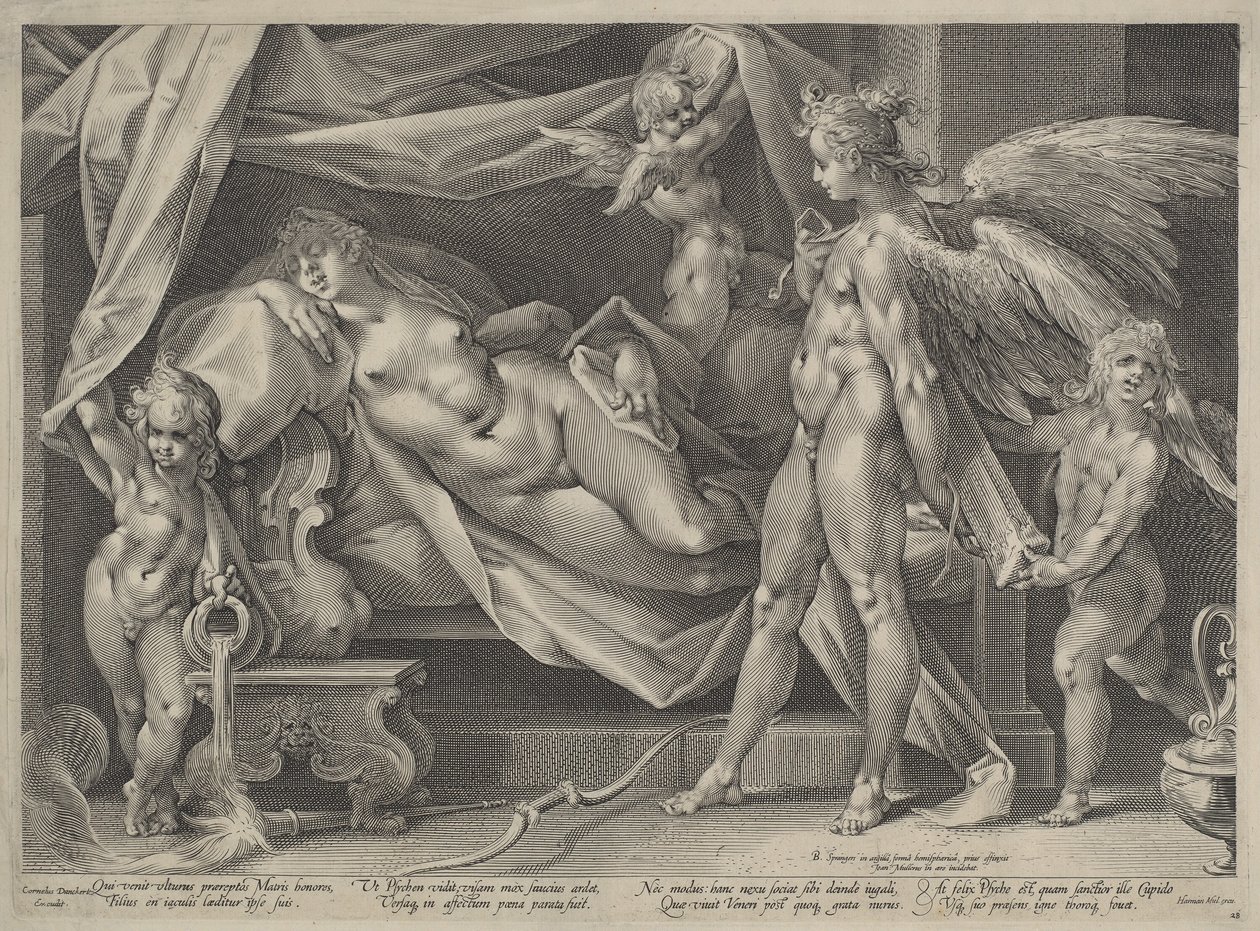 丘比特和赛琪 作者 Jan Muller，在 Bartholomaeus Spranger 之后