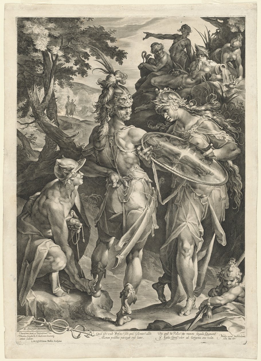 密涅瓦和水星武装珀尔修斯 作者 Jan Muller，在 Bartholomaeus Spranger 之后