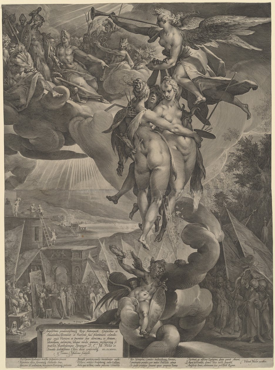艺术的神化 作者 Jan Muller，在 Bartholomaeus Spranger 之后