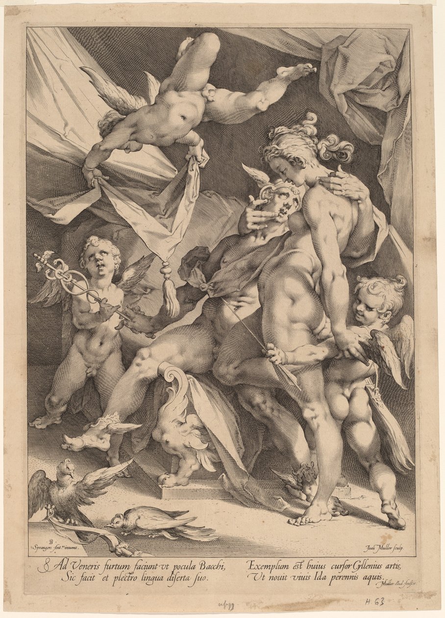金星和水星 作者 Jan Muller，在 Bartholomaeus Spranger 之后