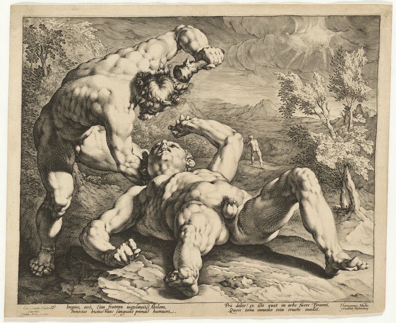 该隐杀死亚伯 作者 Jan Muller，在 Cornelis Cornelisz van Haarlem 之后
