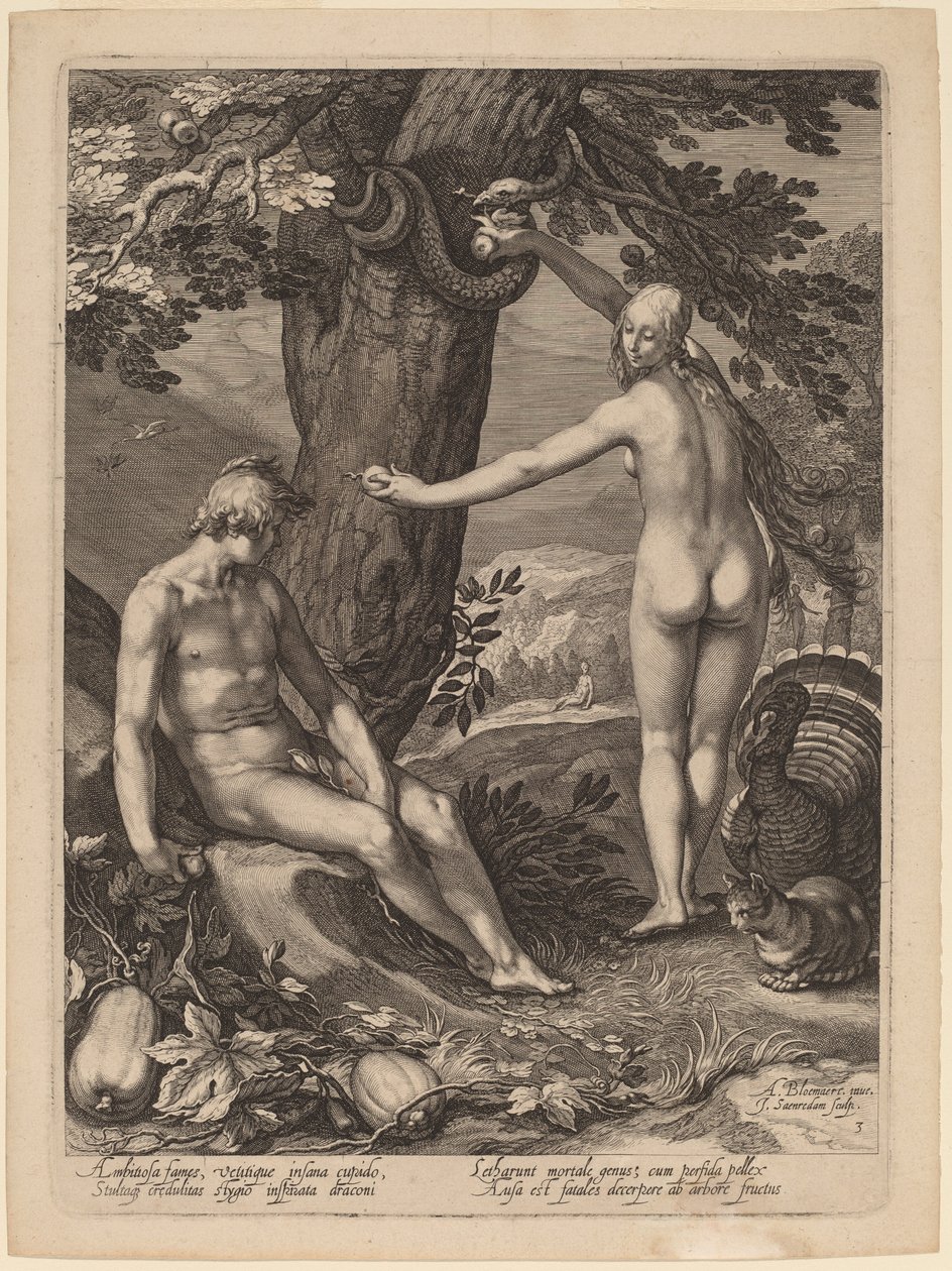 人的诱惑 作者 Jan Pietersz Saenredam 在 Abraham Bloemaert 之后