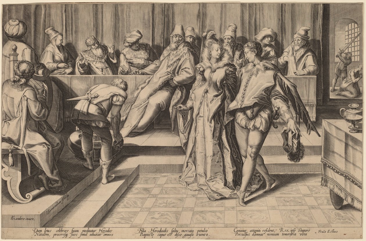 在希律面前跳舞的莎乐美 作者 Jan Pietersz Saenredam，在 Karel van Mander 一世之后