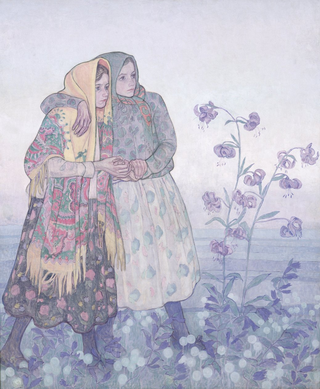 波兰高地女性游行，c.1910（画布上的蛋彩画） 作者 扬·伦博夫斯基