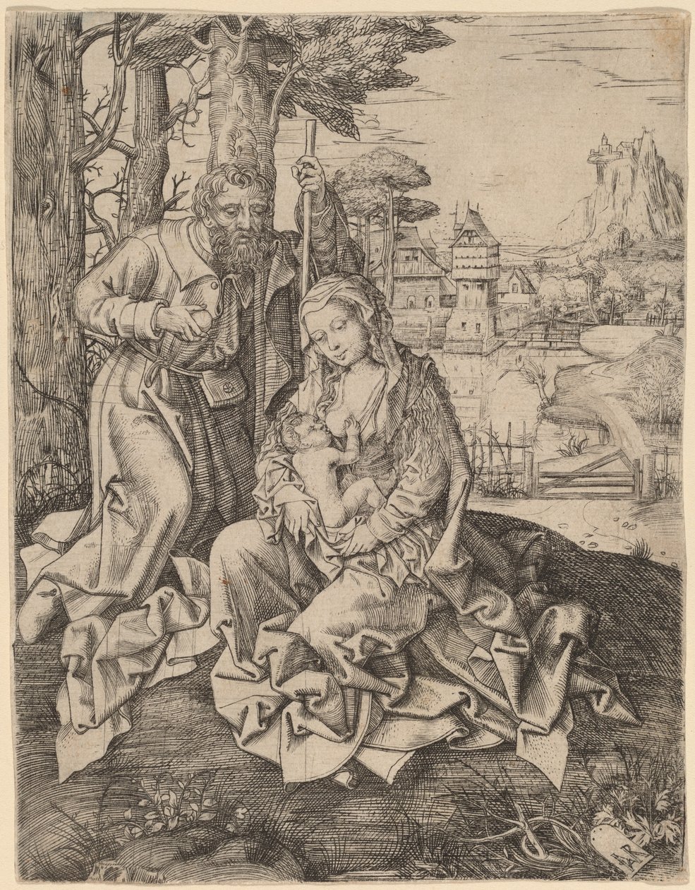 景观中的圣家族 作者 Jan Rombouts the Elder