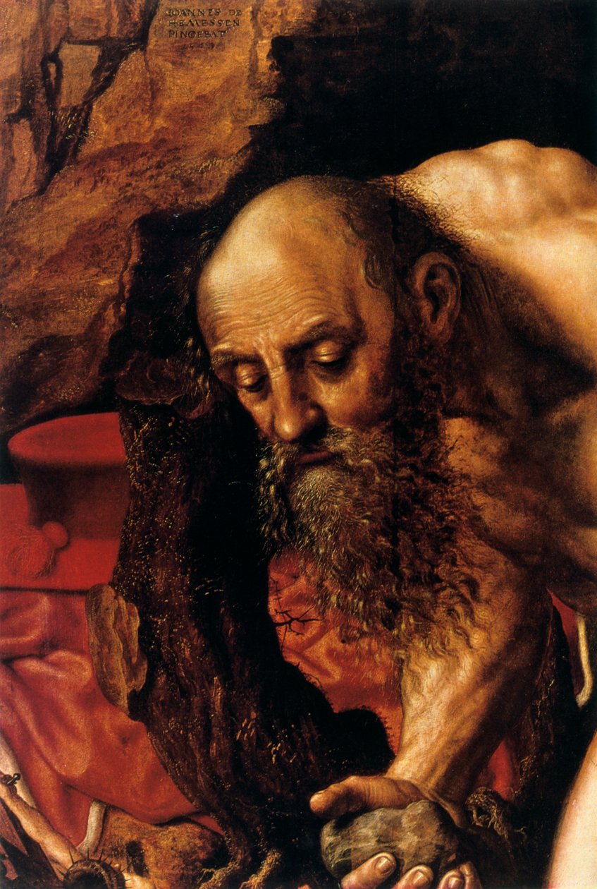 圣杰罗姆（St Jerome），细节，1543年。 作者 扬·桑德斯·范·赫姆森