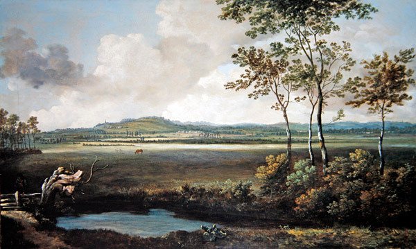 有溪流和马匹吃草的广阔风景（布面油画） 作者 扬·西伯雷兹（Jan Siberechts）