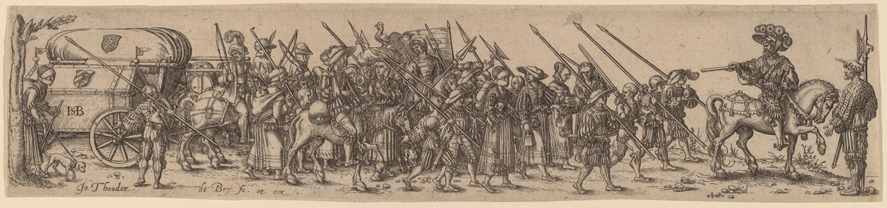 与军士长的行李列车 作者 在 Barthel Beham 之后的 Jan Theodor de Bry