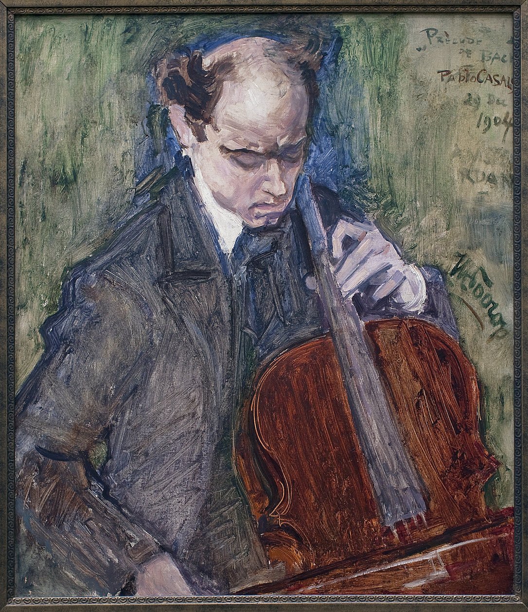 Pablo Casals (1876-1973) playing the cello. Painting by Jan Toorop (1858-1928), Oil On Canvas 作者 扬·图洛普