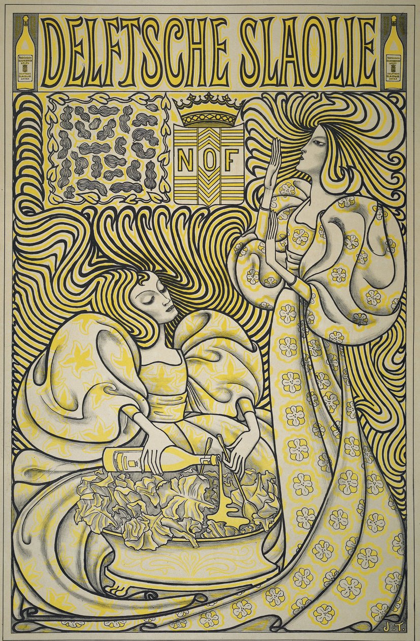 代尔夫特色拉油的海报，1894年（纸） 作者 扬·图洛普