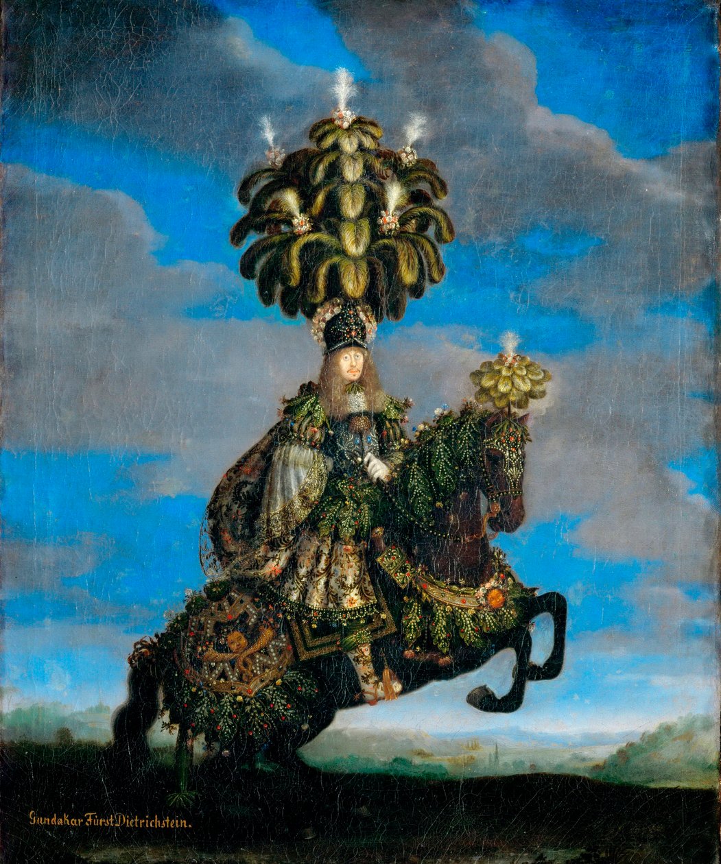 "迪特里希施泰因王子费迪南德-约瑟夫（1636-1698 年）的肖像，迪特里希施泰因王子冈达卡尔（1623-1690 年）身着马术芭蕾舞服装） Jan Thomas van Ieperen（1617-1678 年）的画作 作者 扬·托马斯·范·伊佩伦