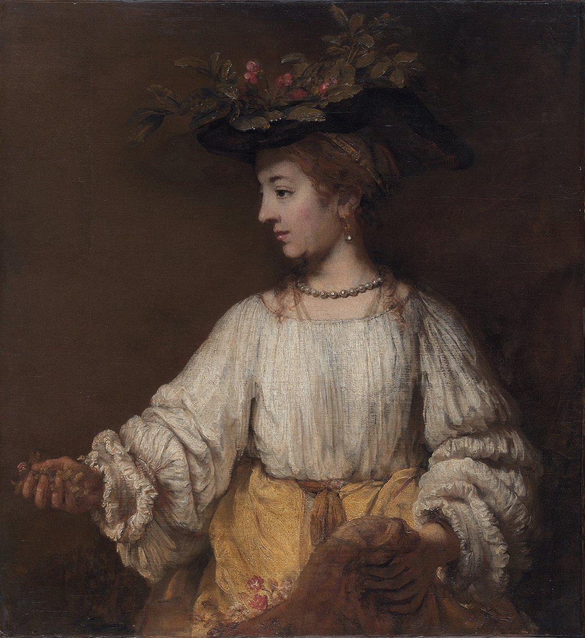 Flora-伦勃朗·范·里恩（Rembrandt van Rijn）绘画 作者 约翰·维米尔