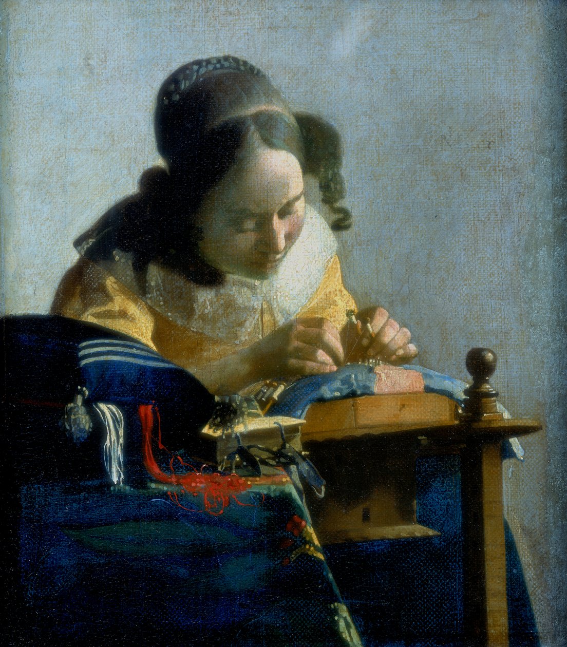 蕾丝机，c1664 作者 扬·维米尔·范·代尔夫特