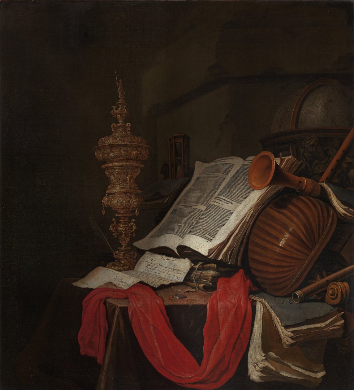 静物与乐器和书籍Vanitas 作者 扬·维穆伦