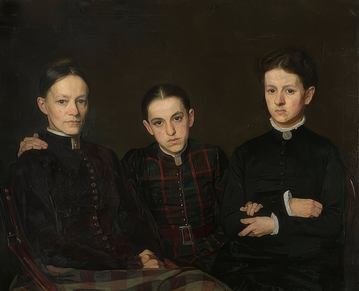 Cornelia，Clara和Johanna Veth的肖像。 1885年 作者 简维特