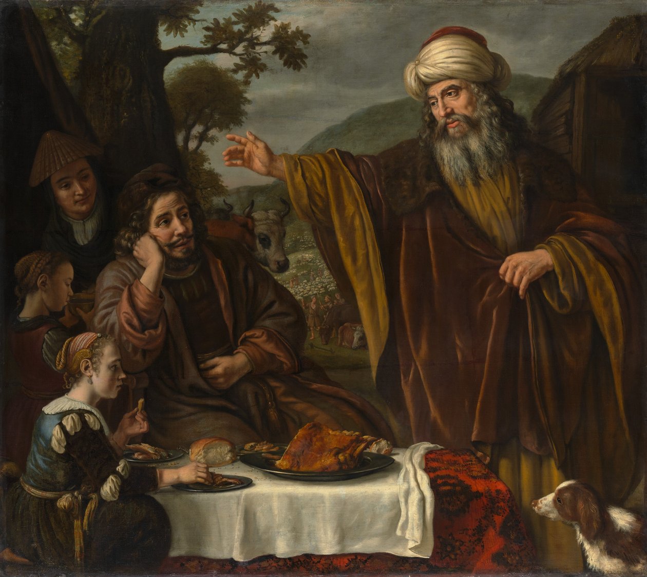 亚伯拉罕（Abrahams）脱离洛特家族（CA） 1655-65。 作者 简·维克多斯
